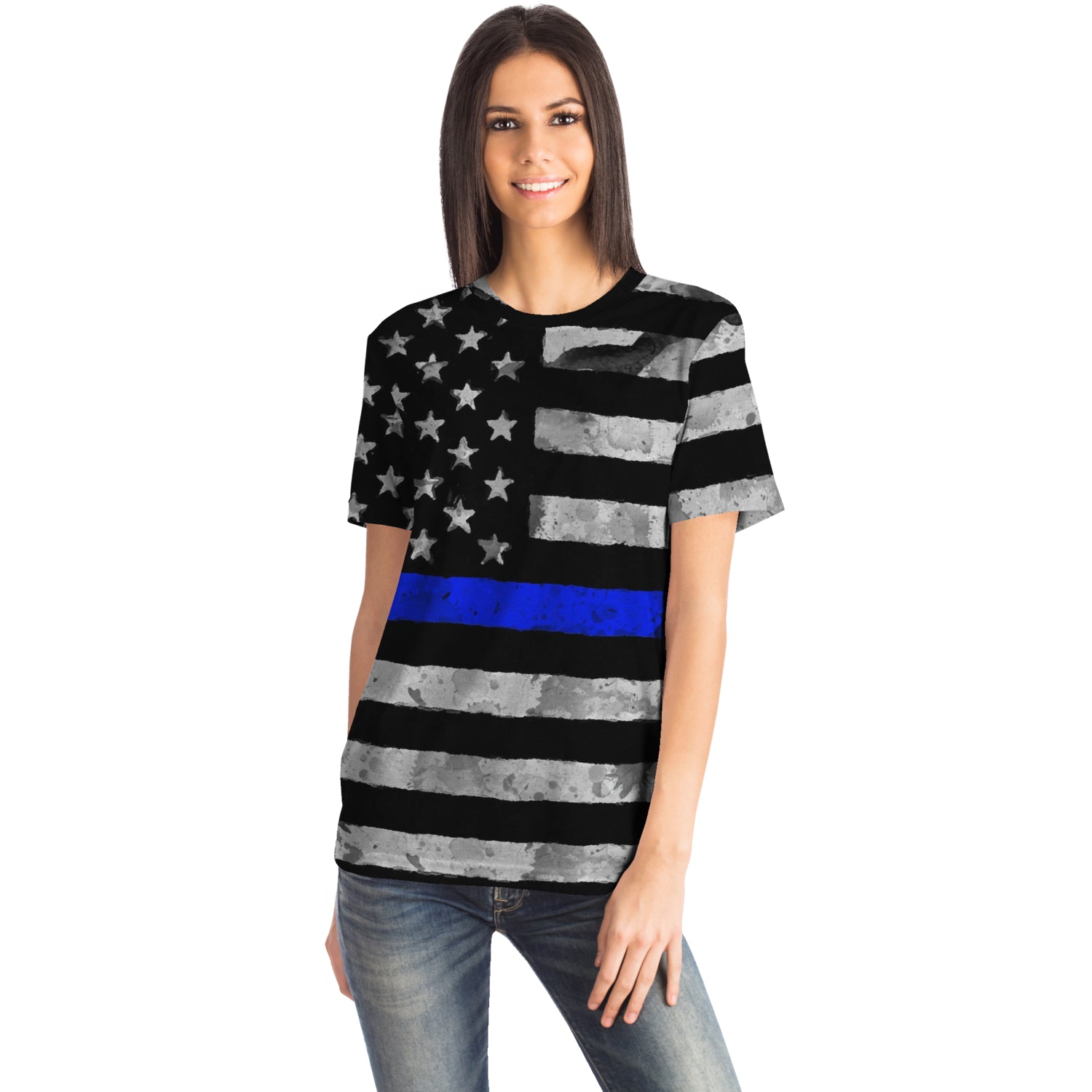 Thin Blue Line All Over Print Shirt