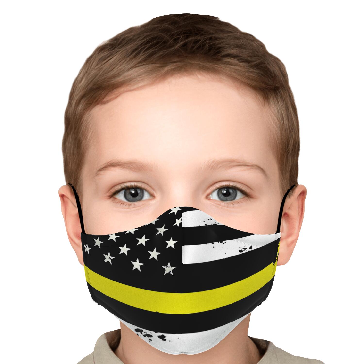 Thin Yellow Line Kids Face Mask