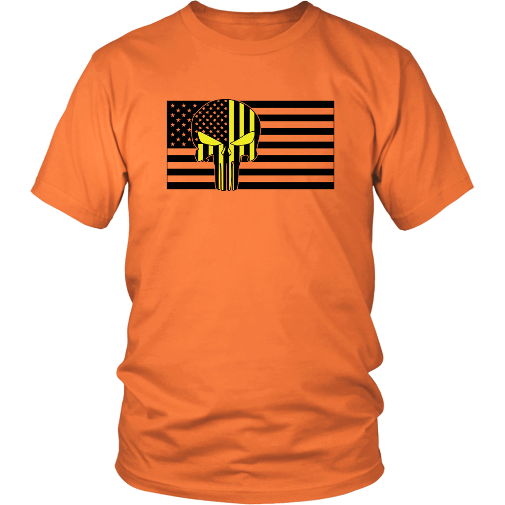 Thin Yellow Line Punisher Skull Shirt