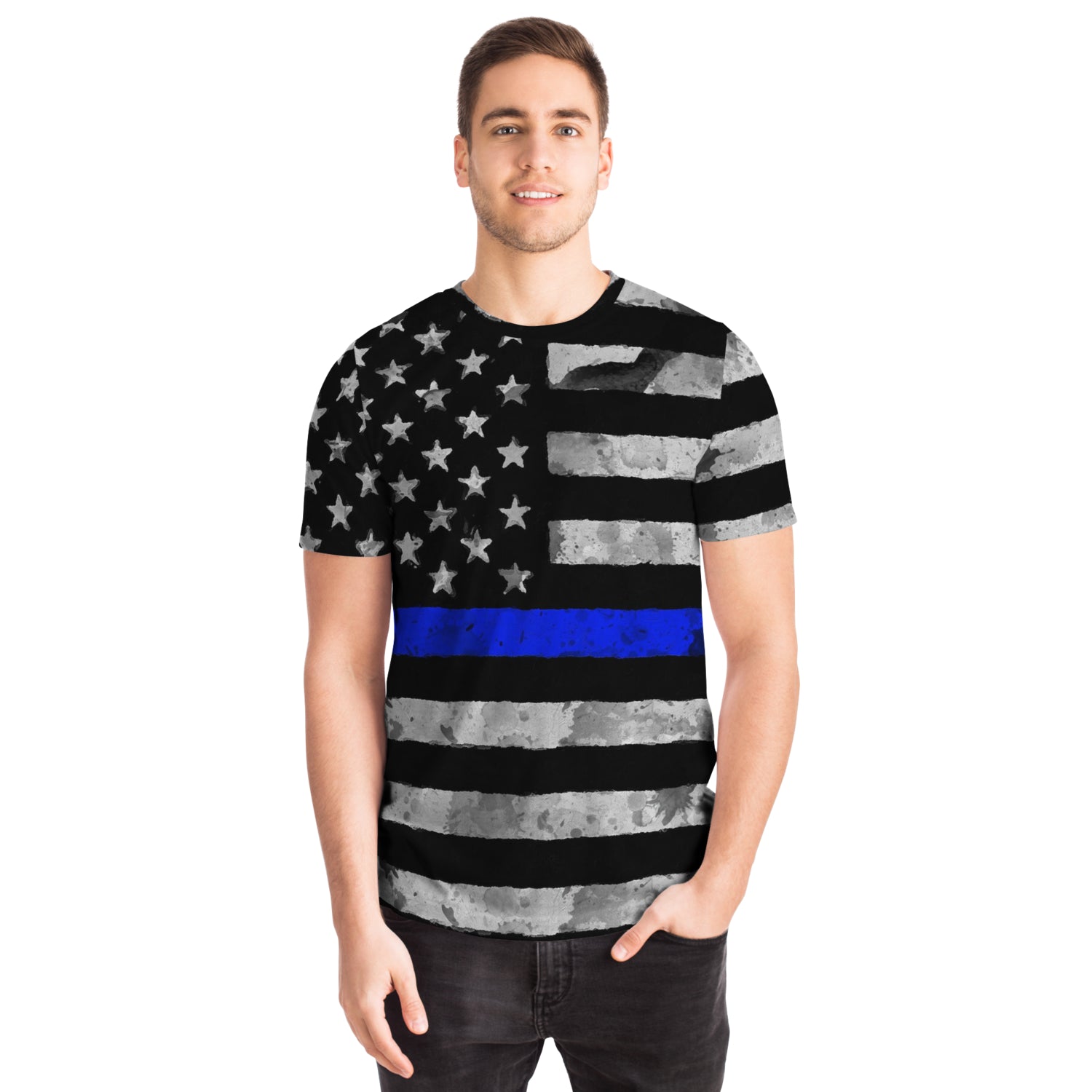 Thin Blue Line All Over Print Shirt