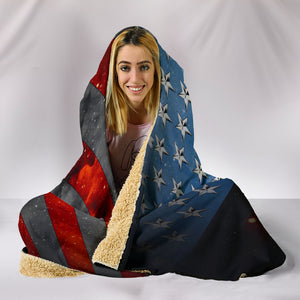 American Space Flag Hooded Blanket