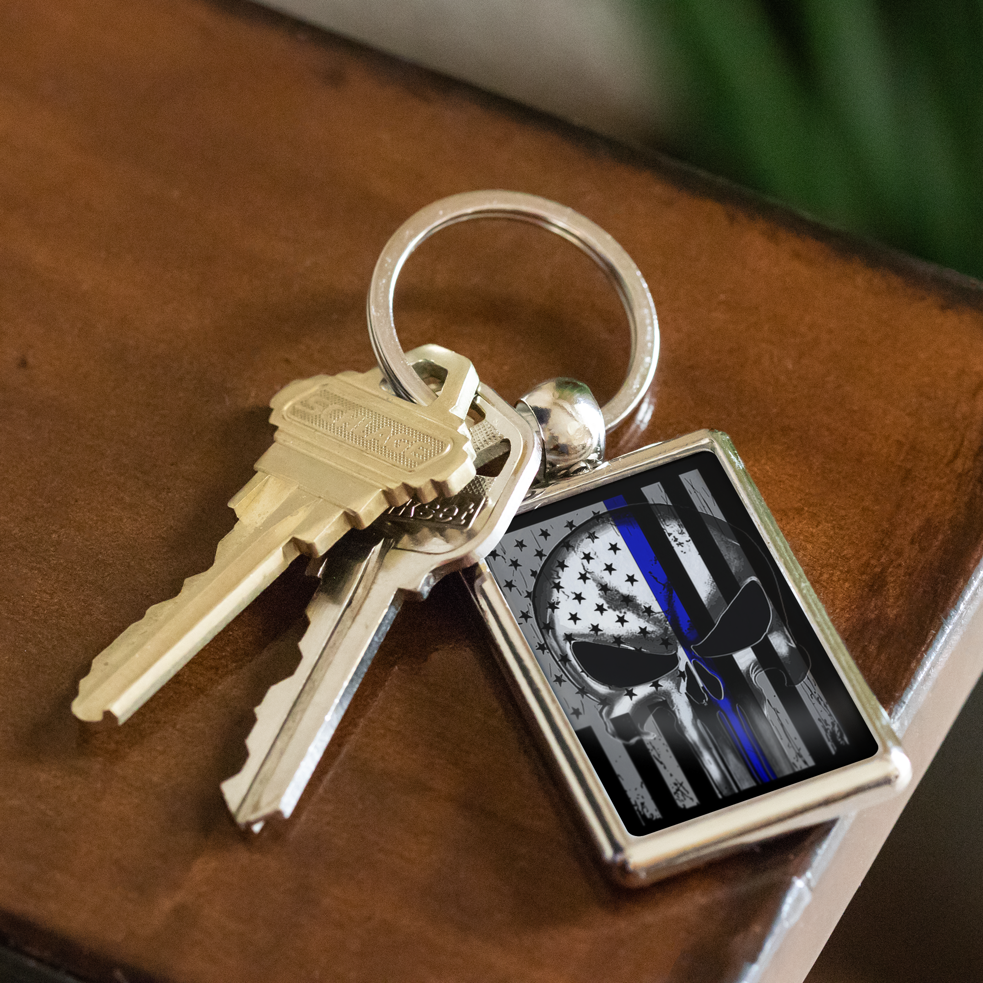Thin Blue Line Keychain