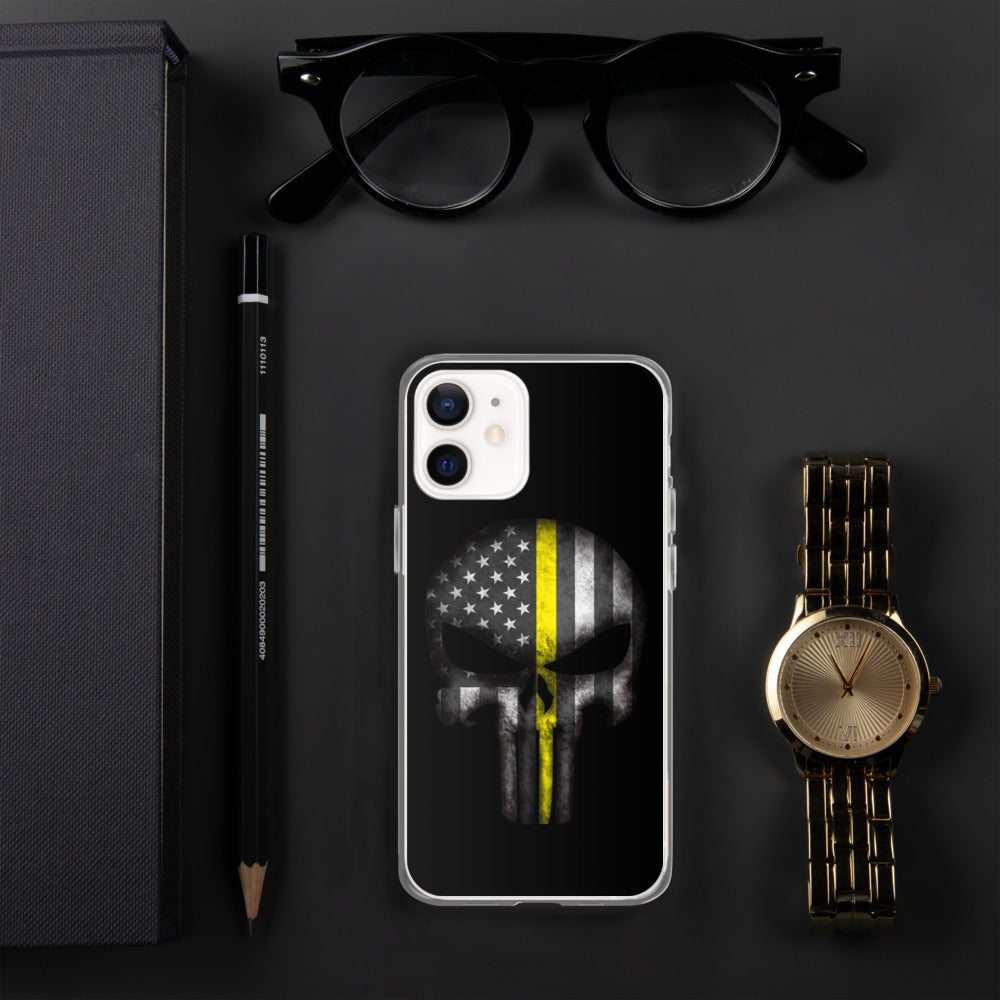 Thin Yellow Line Skull iPhone Case