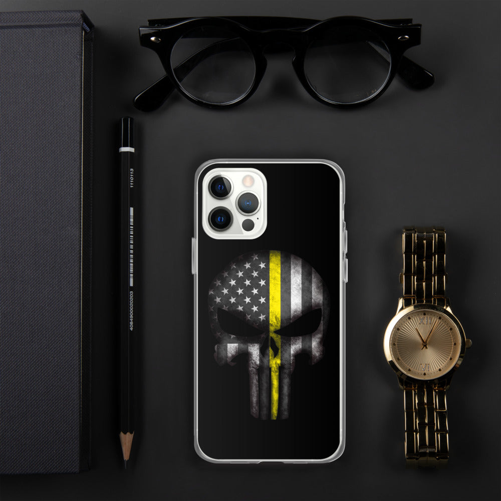 Thin Yellow Line Skull iPhone Case