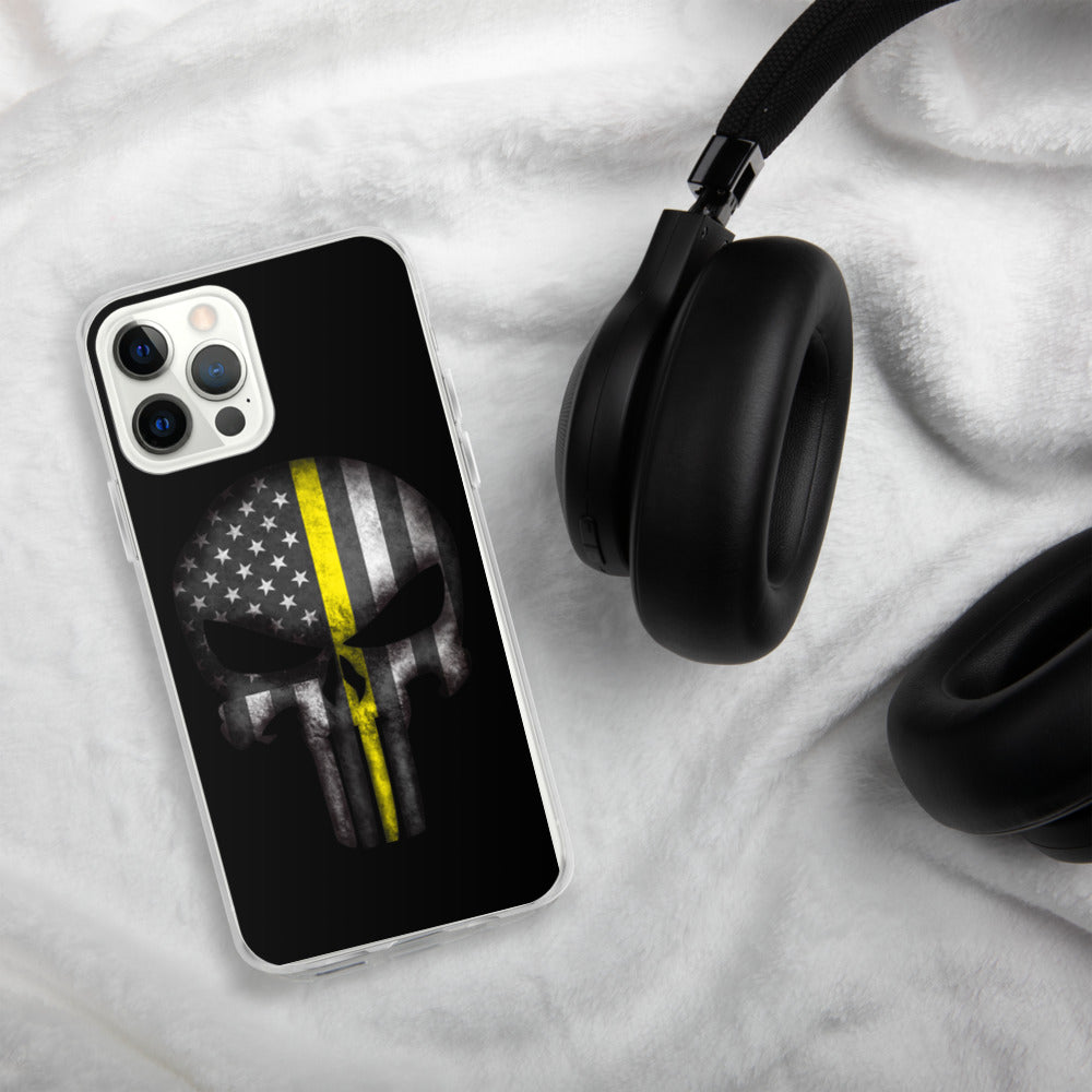 Thin Yellow Line Skull iPhone Case