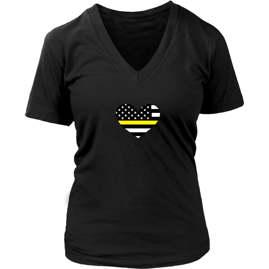 Thin Yellow Line Heart Shirt