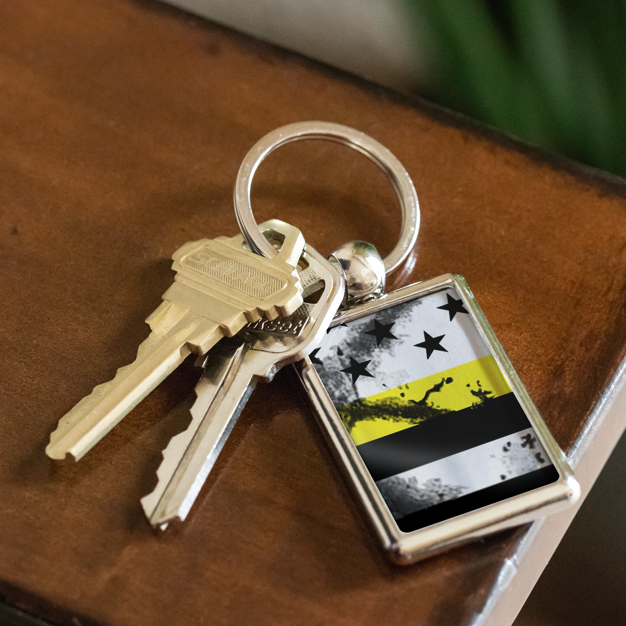Thin Yellow Line Keychain