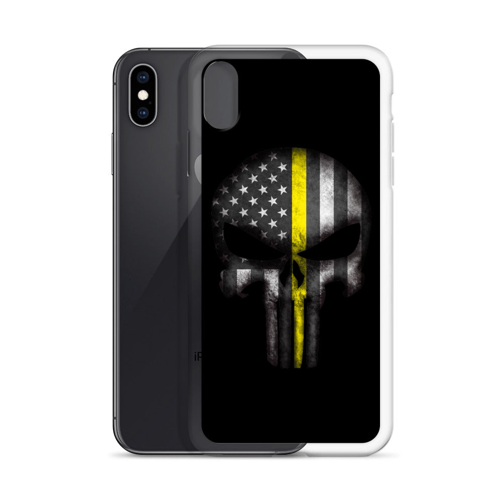 Thin Yellow Line Skull iPhone Case