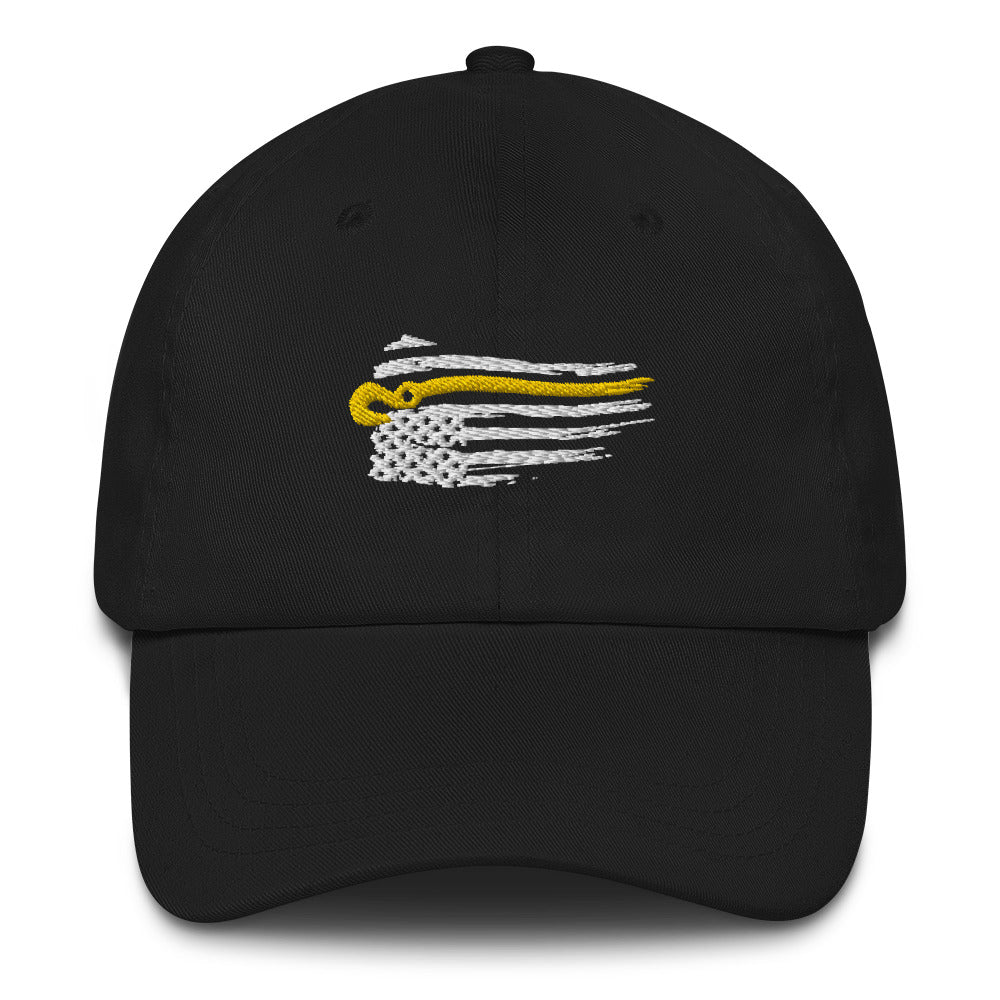 Flexfit Hat with Distressed J-Hook Flag