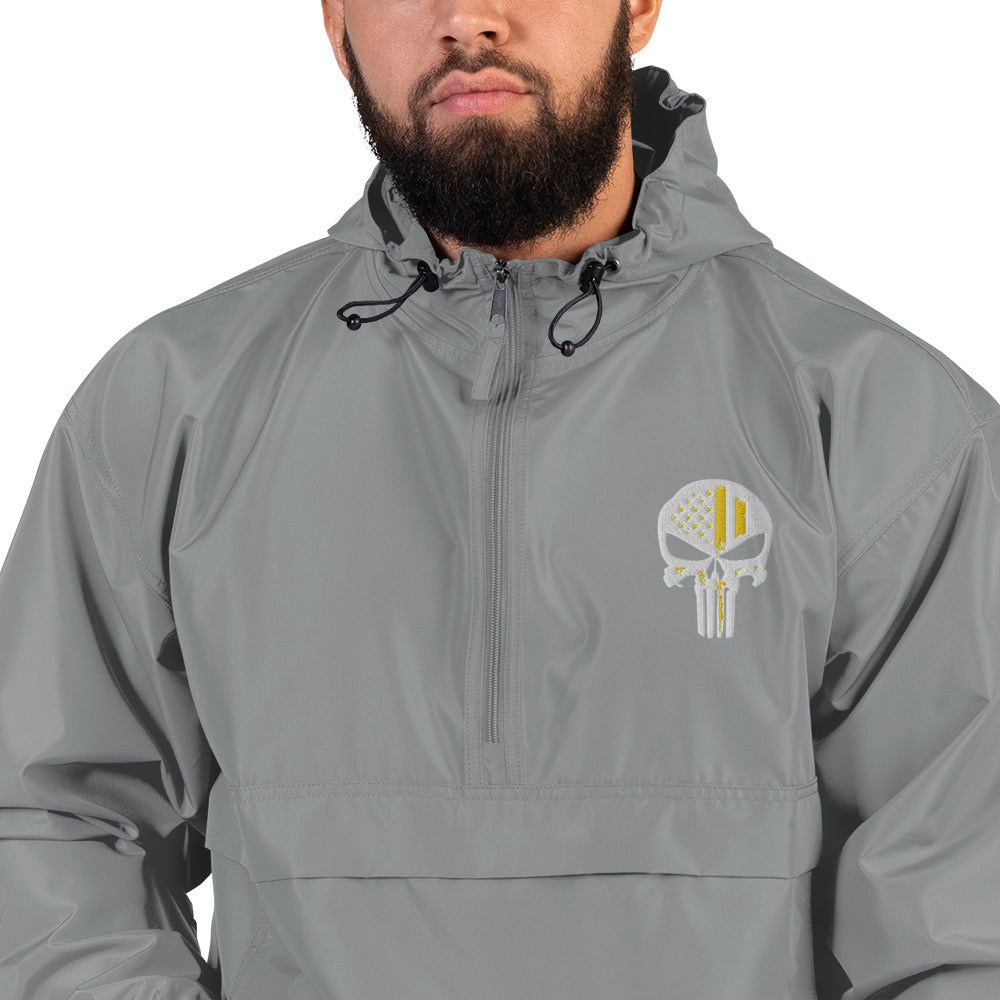 Thin Yellow Line Skull Embroidered Jacket