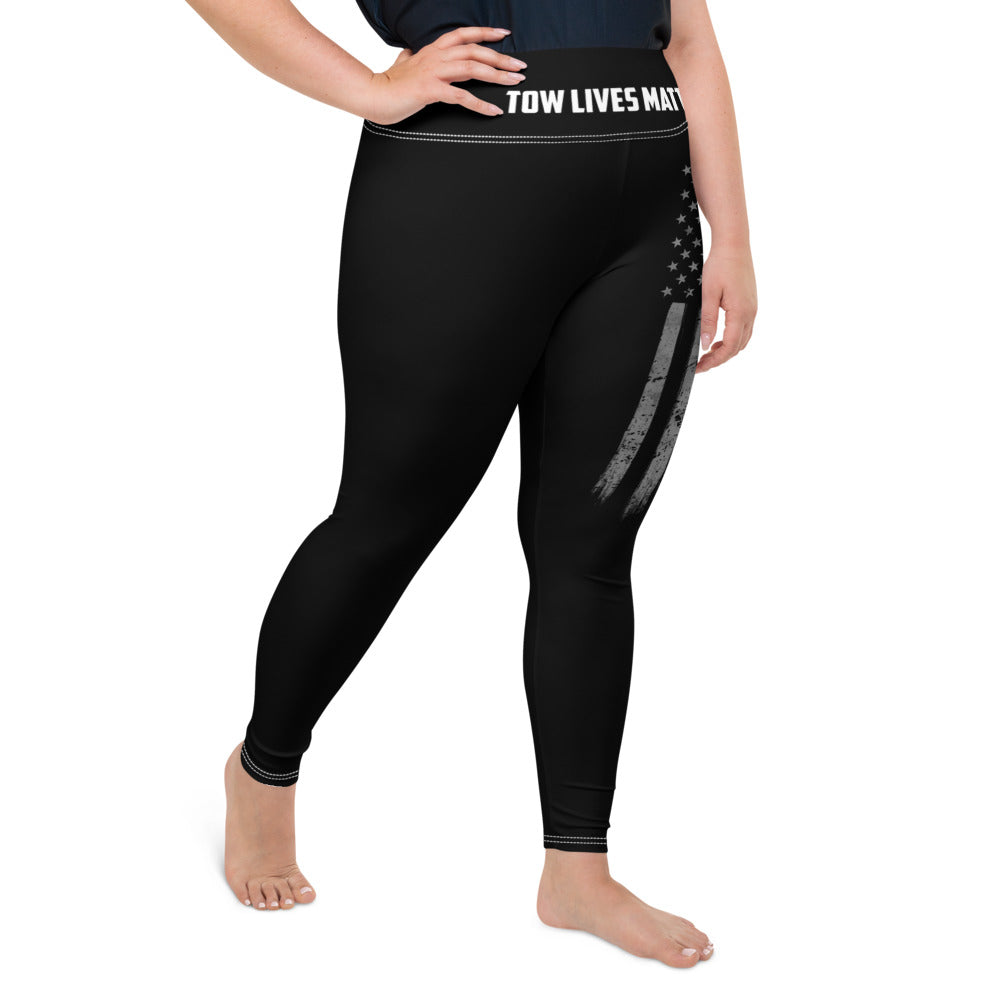 Thin Yellow Line All-Over Print Plus Size Leggings