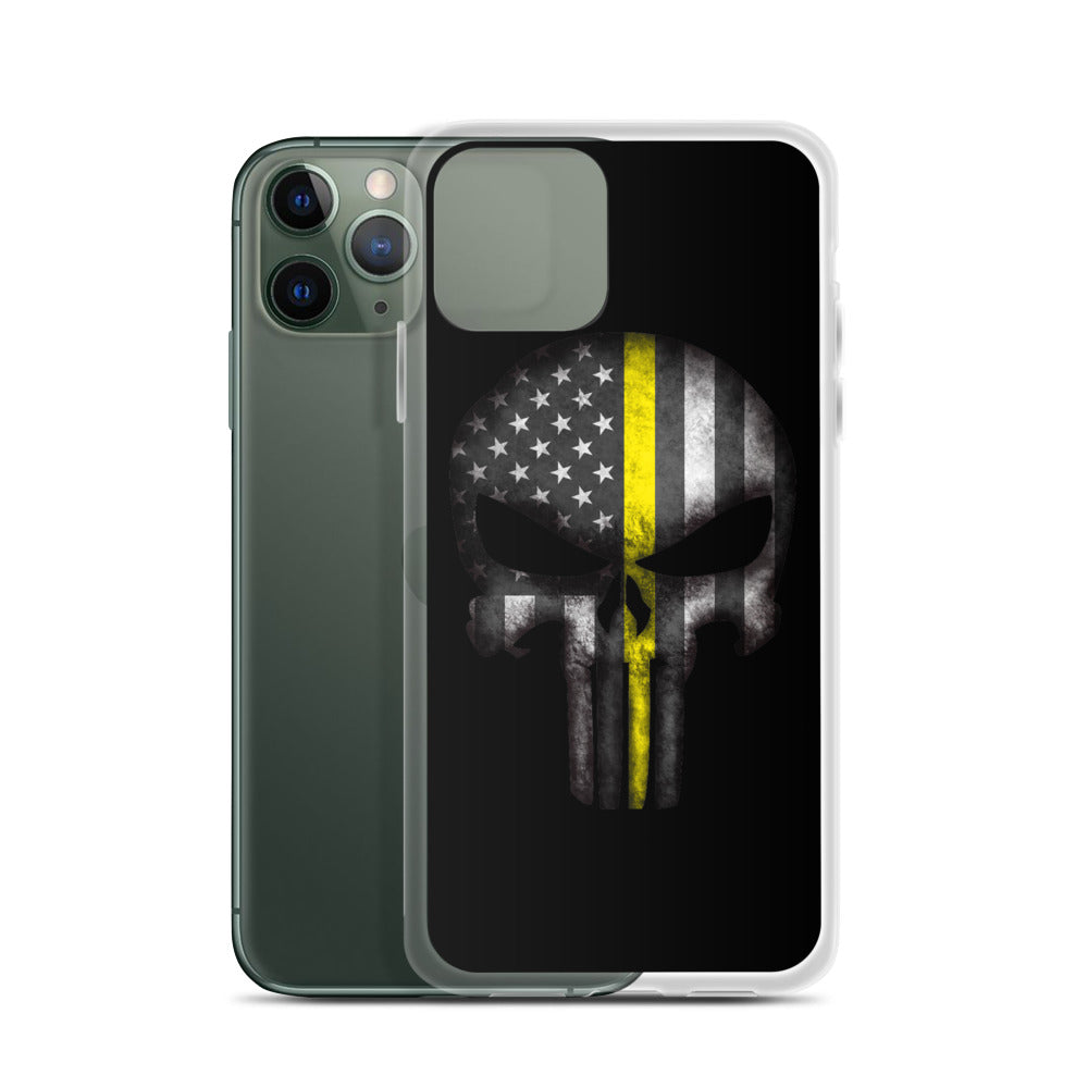 Thin Yellow Line Skull iPhone Case