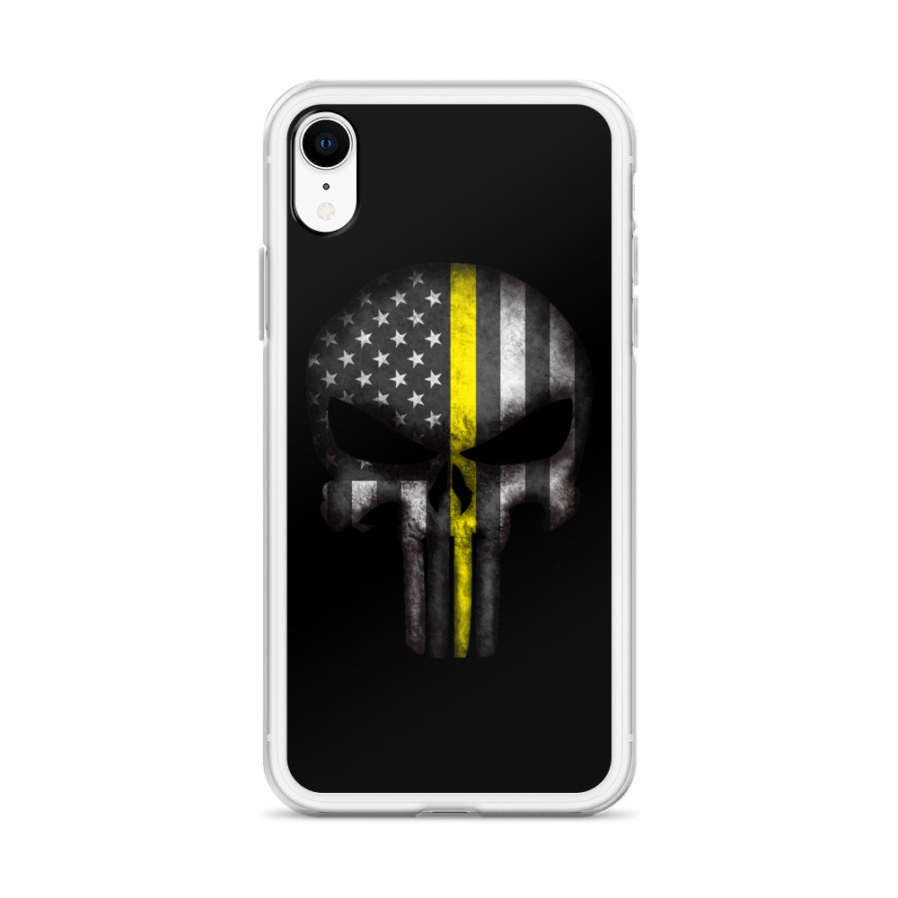 Thin Yellow Line Skull iPhone Case