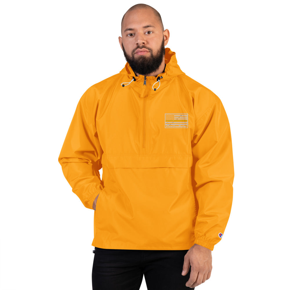 #Towlivesmatter Embroidered Champion Packable Jacket