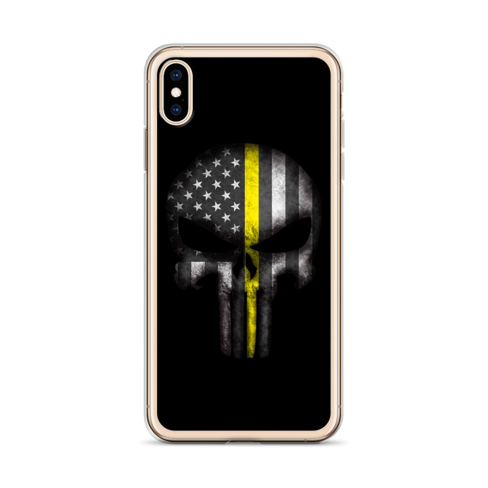 Thin Yellow Line Skull iPhone Case