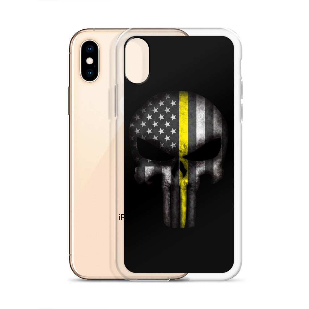 Thin Yellow Line Skull iPhone Case