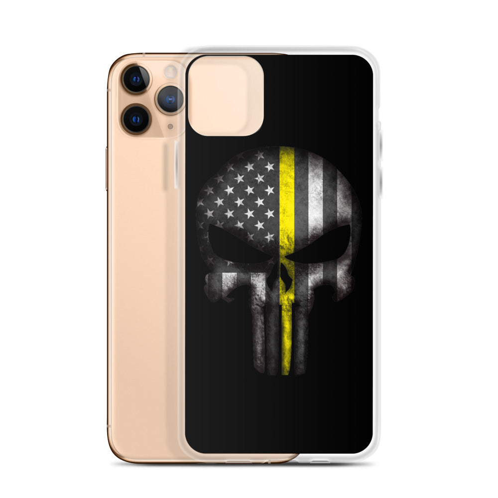 Thin Yellow Line Skull iPhone Case
