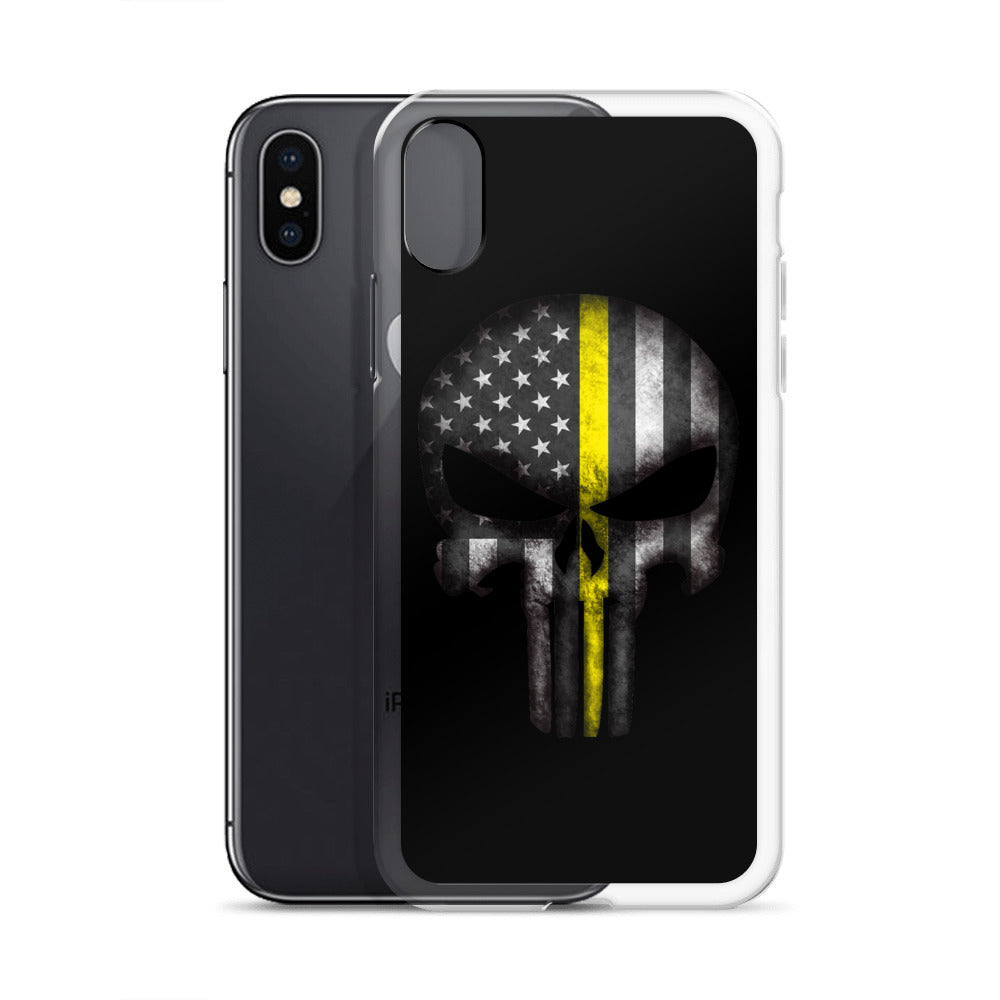 Thin Yellow Line Skull iPhone Case