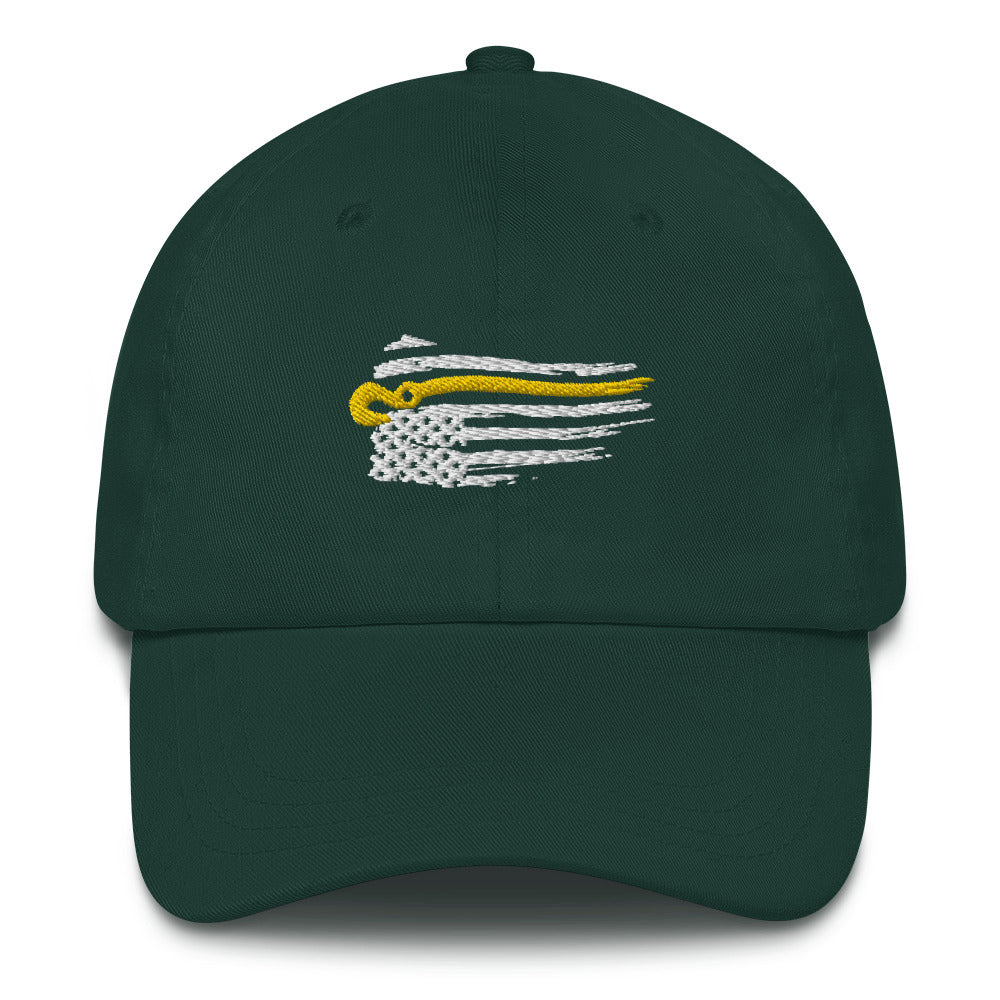 Flexfit Hat with Distressed J-Hook Flag