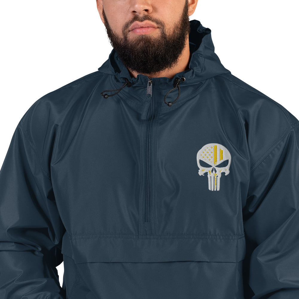 Thin Yellow Line Skull Embroidered Jacket