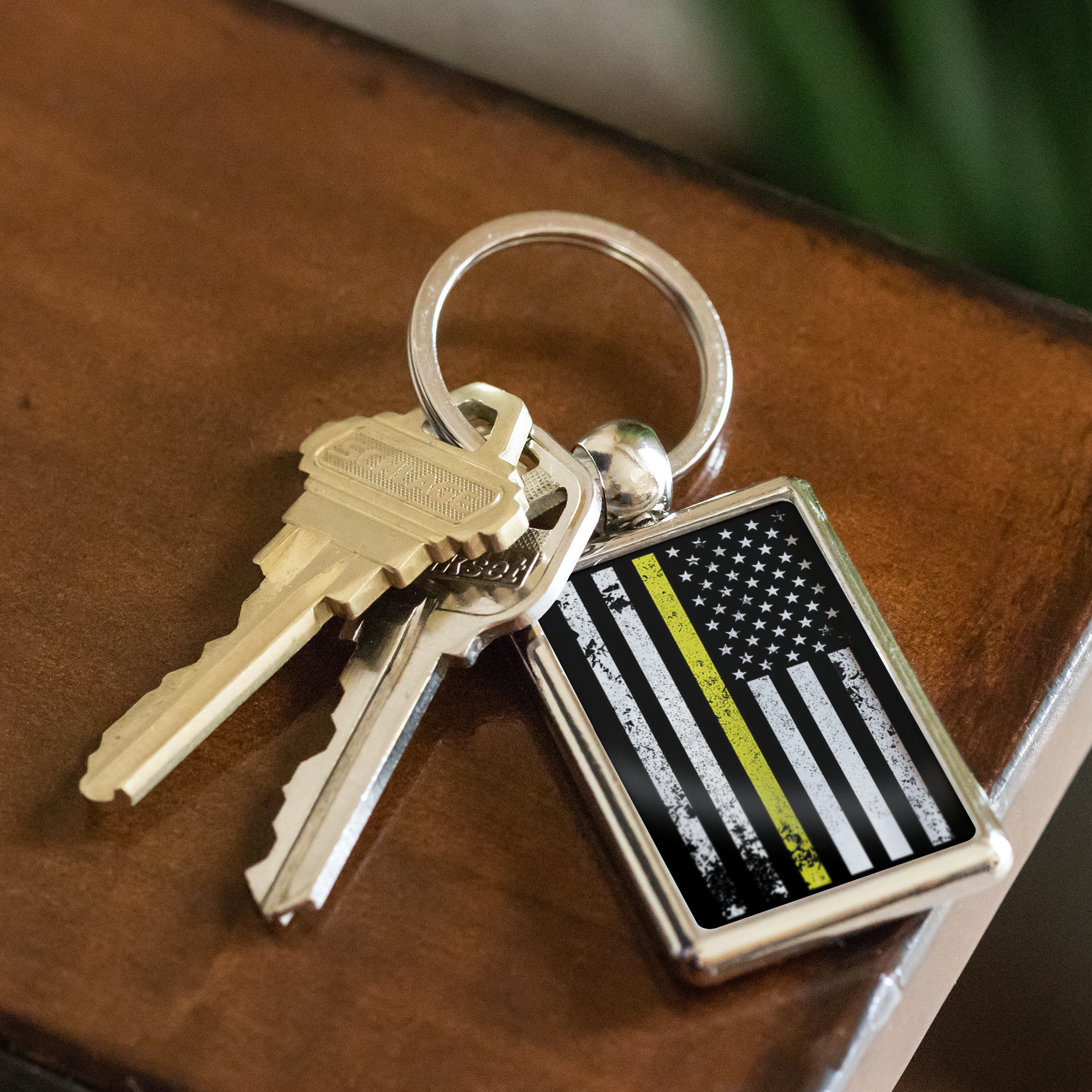 Thin Yellow Line Keychain