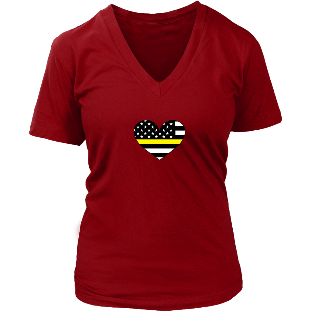 Thin Yellow Line Heart Shirt