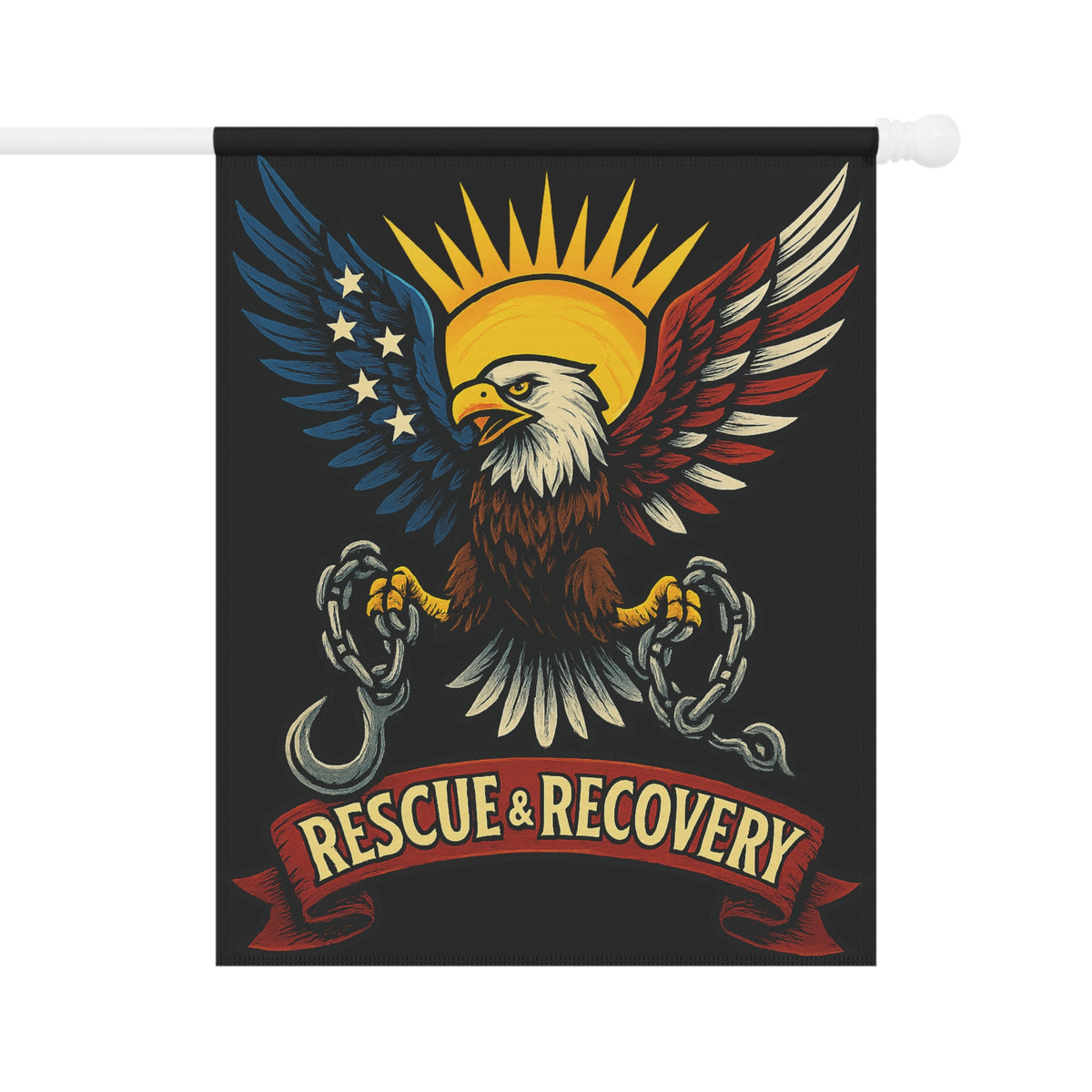 Rescue & Recovery Eagle Garden Flag - Double-side print - view 2