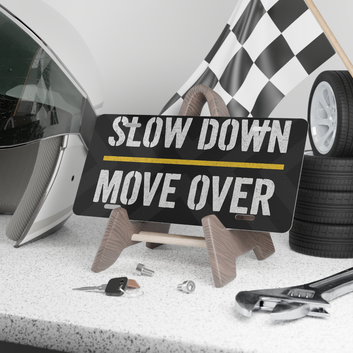 Slow Down Move Over Vanity Plate - view 3