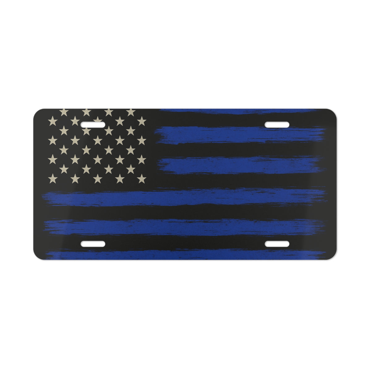 Distressed Thin Blue Line Flag Vanity Plate