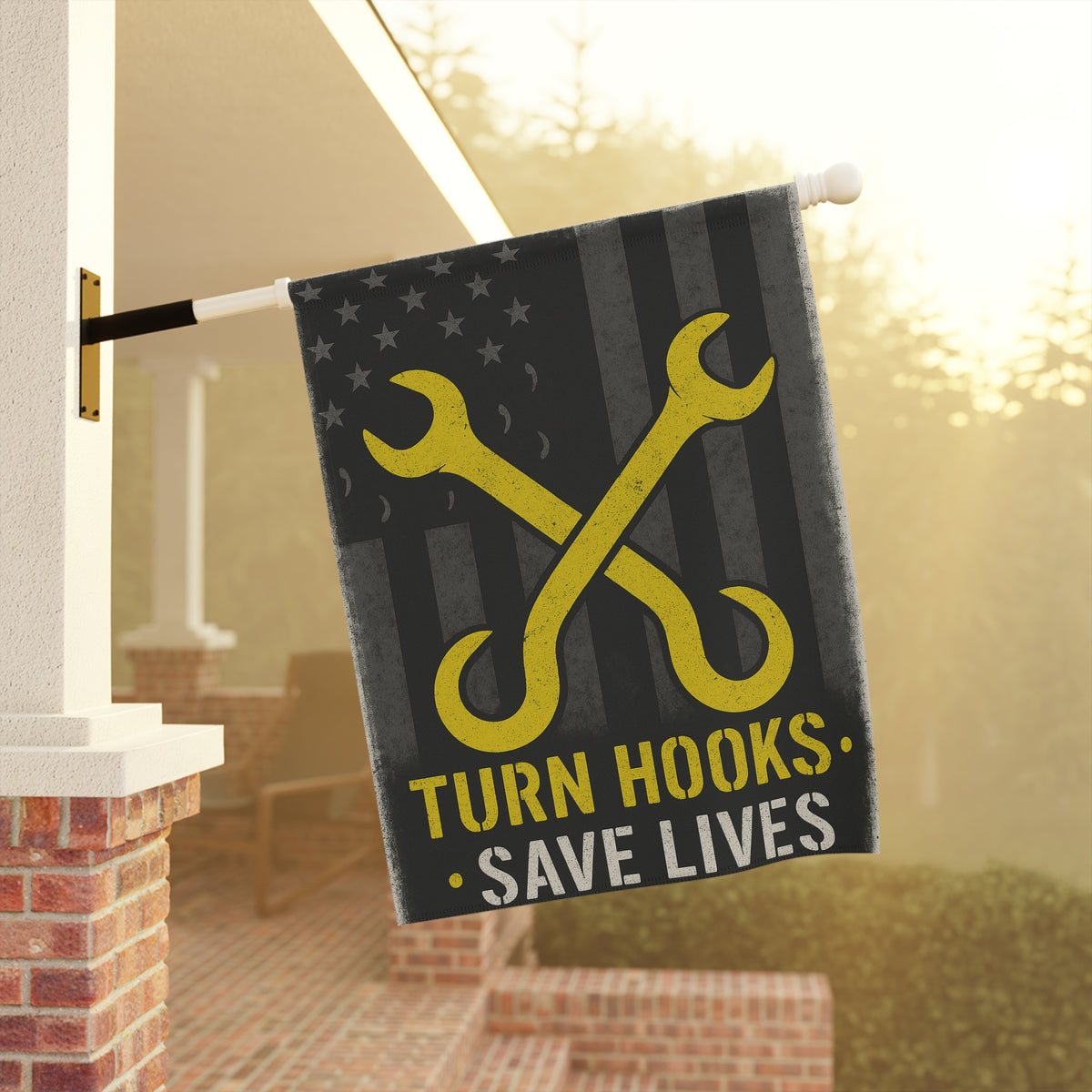 Turn Hooks Save Lives Garden Flag- Double-side print - view 8