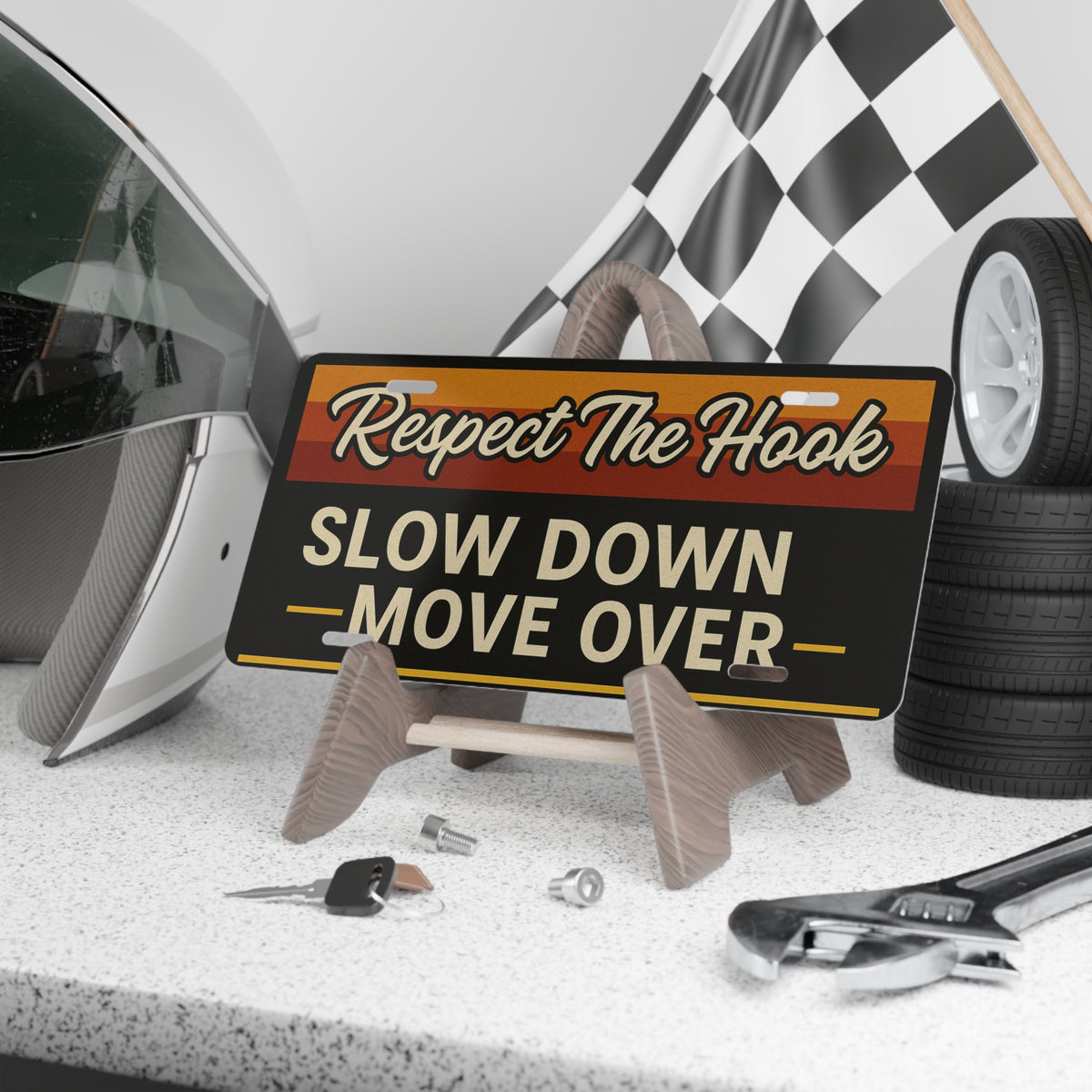 Respect The Hook – Slow Down Move Over Vanity Plate - view 3