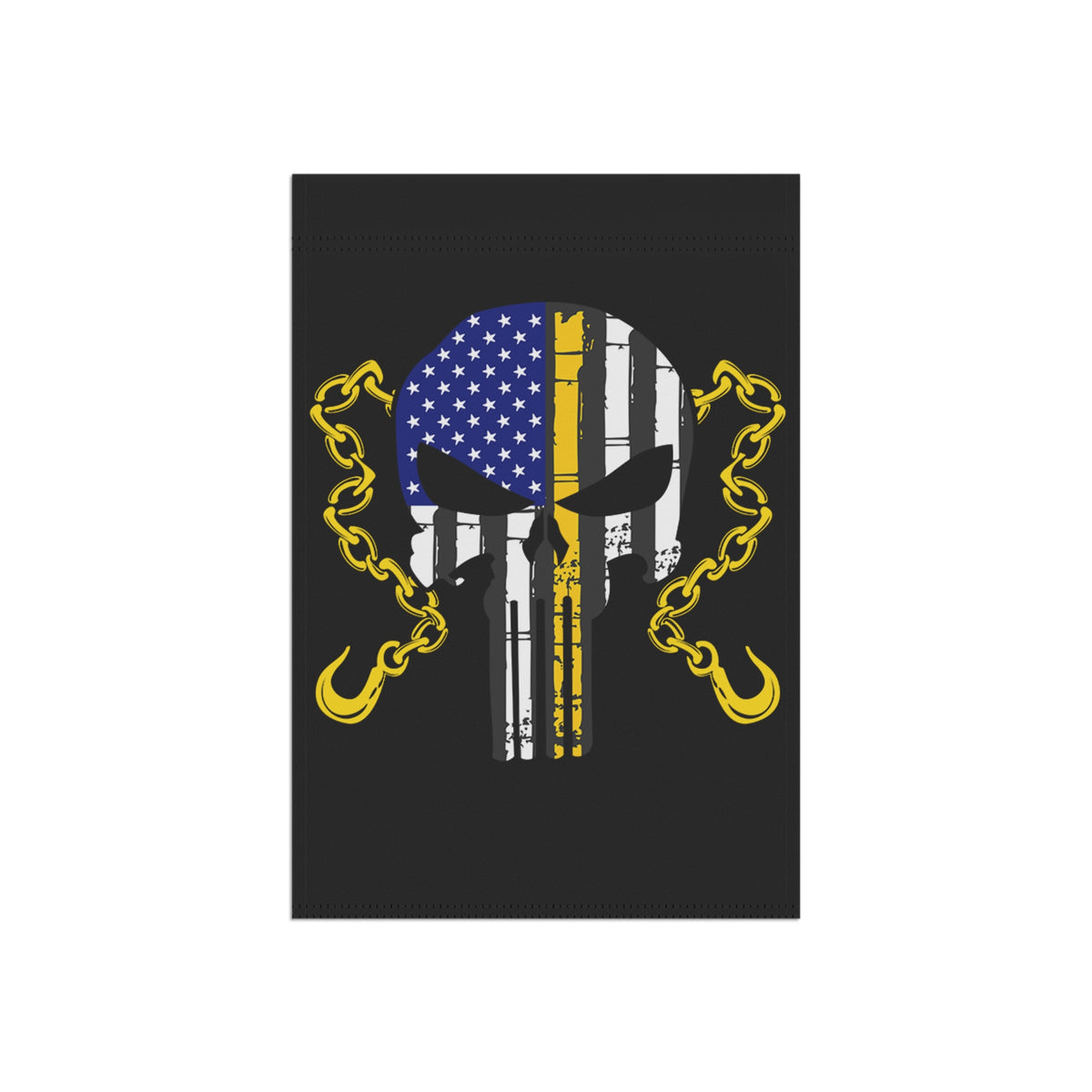 Thin Yellow Line with Chains & Hooks Garden Flag - Double-side print - view 5