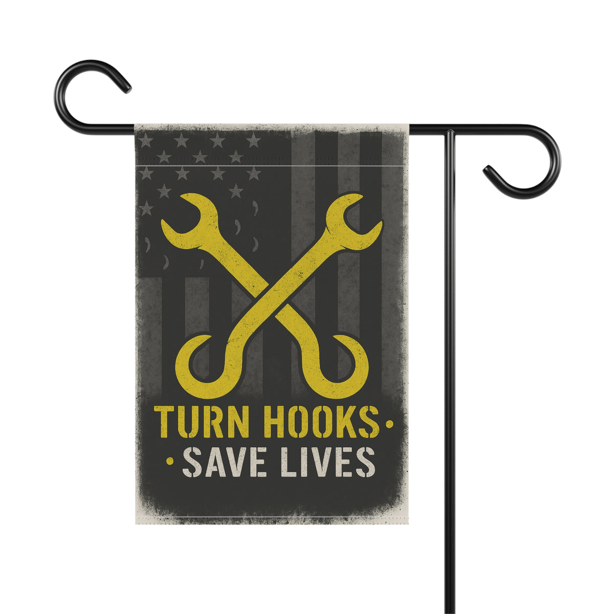 Turn Hooks Save Lives Garden Flag- Double-side print - view 4