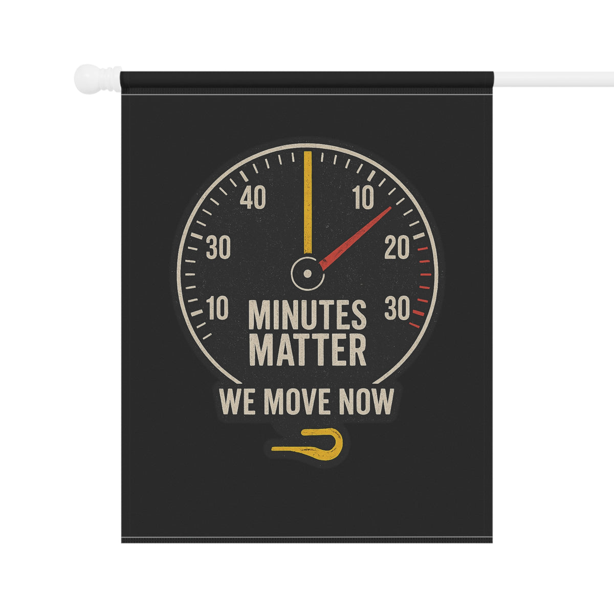 Minutes Matter Garden Flag Tow Truck Thin Yellow Line - Double-side print - view 6