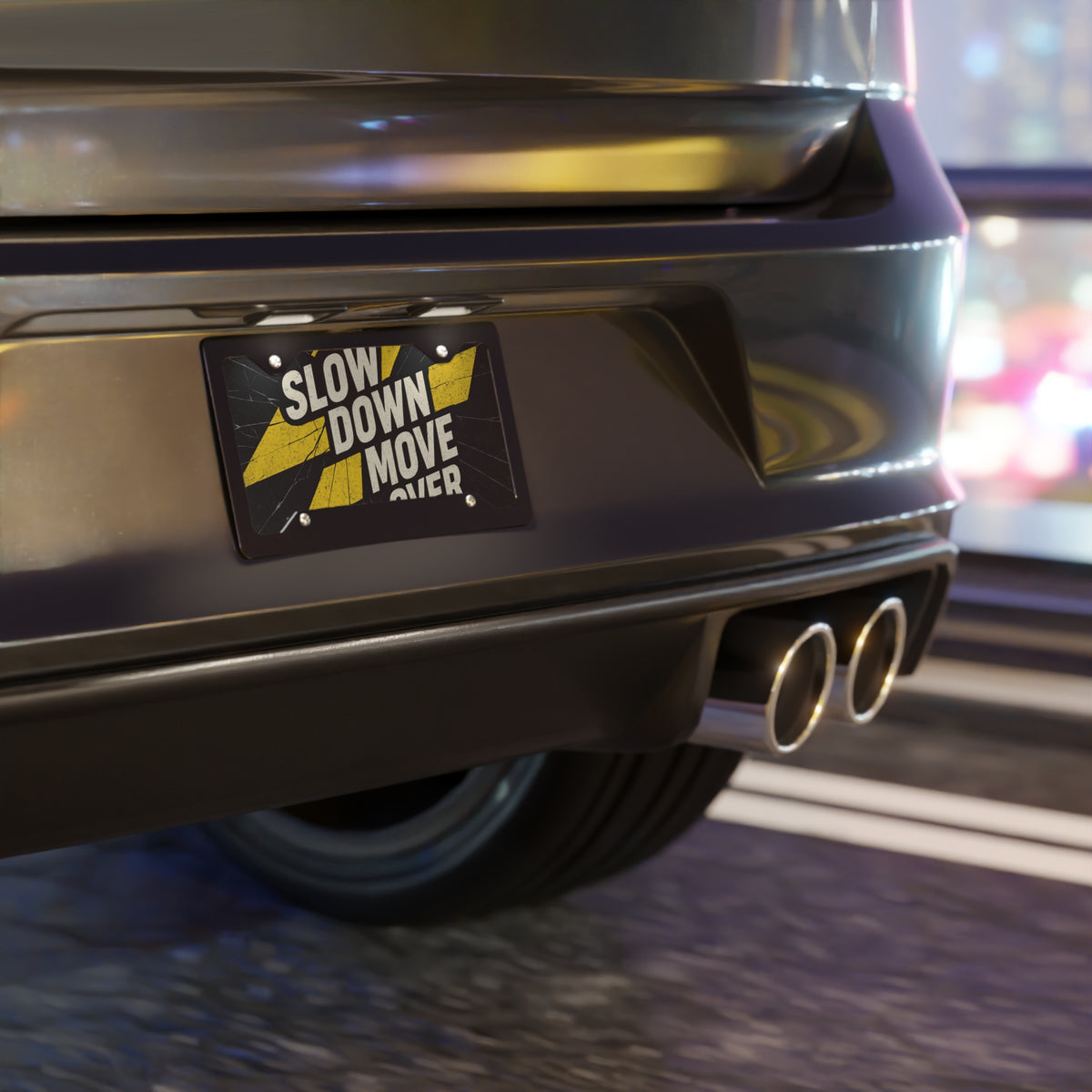 Slow Down Move Over Vanity Plate - view 4