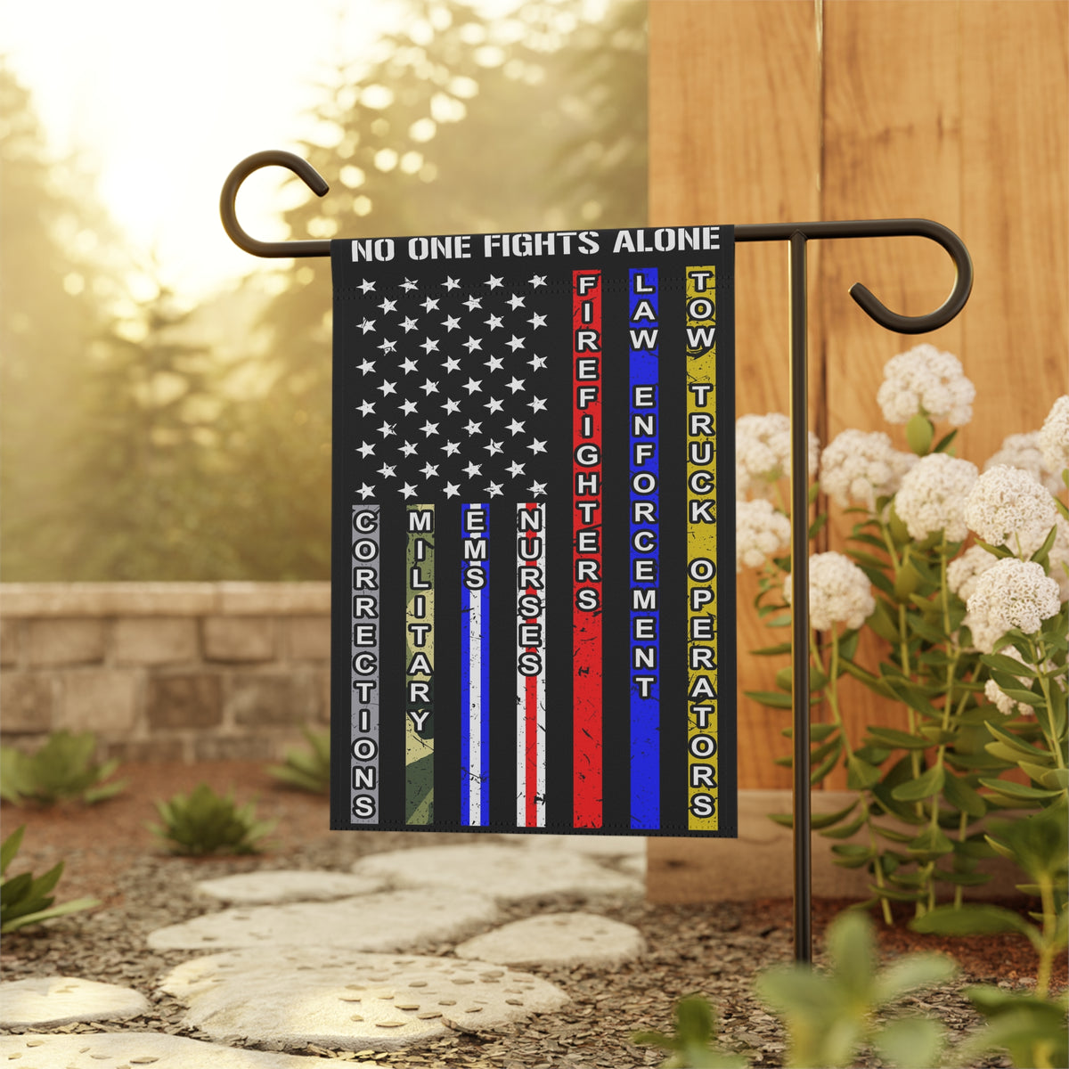 No One Fights Alone Garden Flag - Double-side print