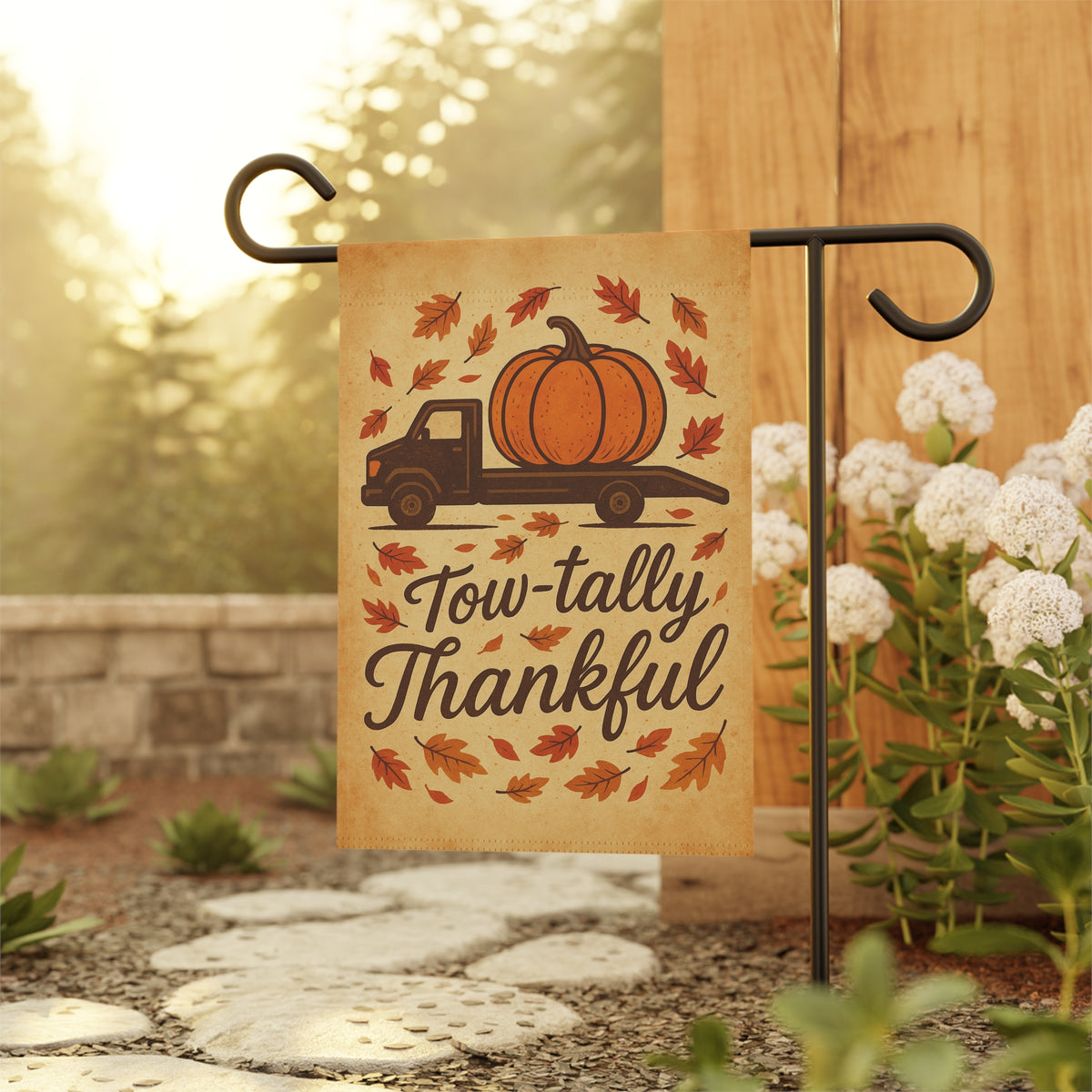 Tow Tally Thankful Garden Flag - Double-side print