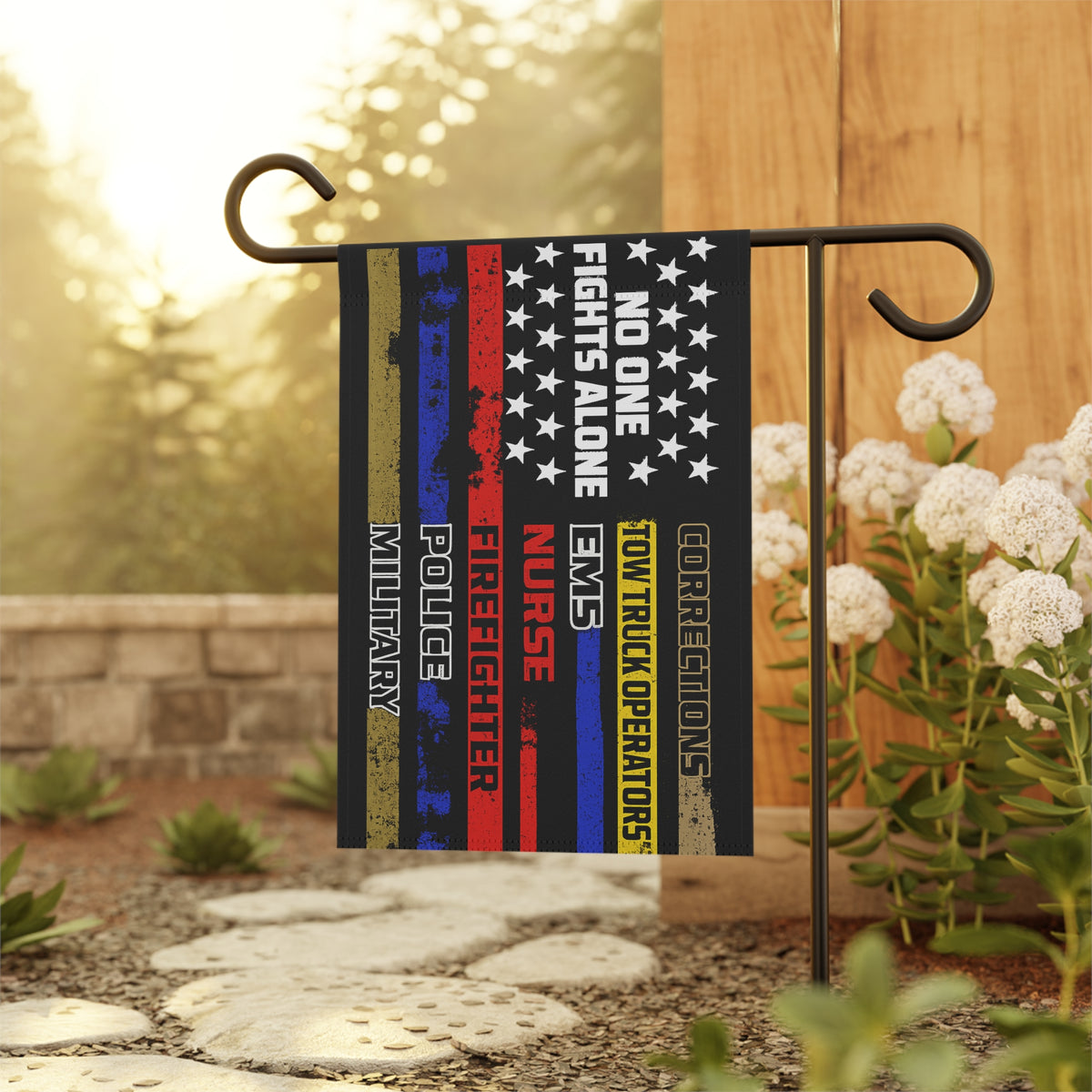 No One Fights Alone Towing Garden Flag - Double-side print