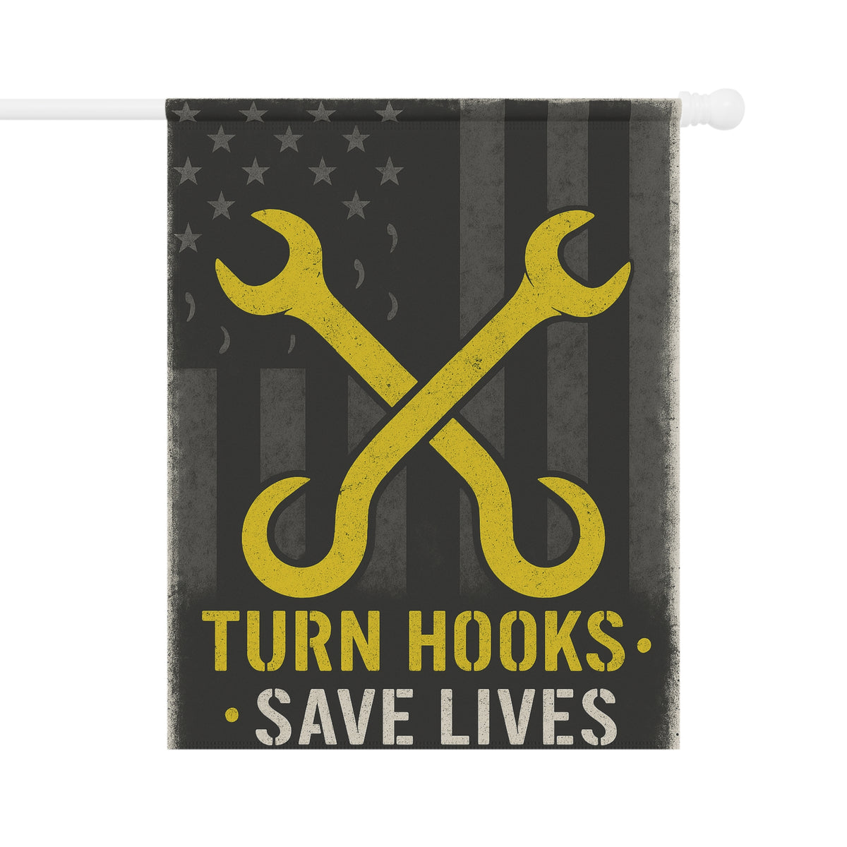Turn Hooks Save Lives Garden Flag- Double-side print - view 2
