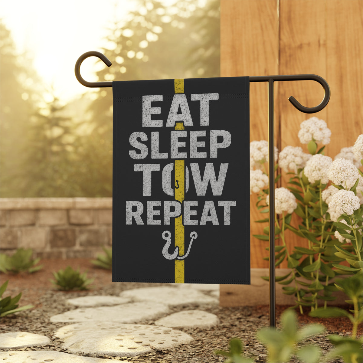 Eat Sleep Tow Repeat Garden Flag - Double-side print