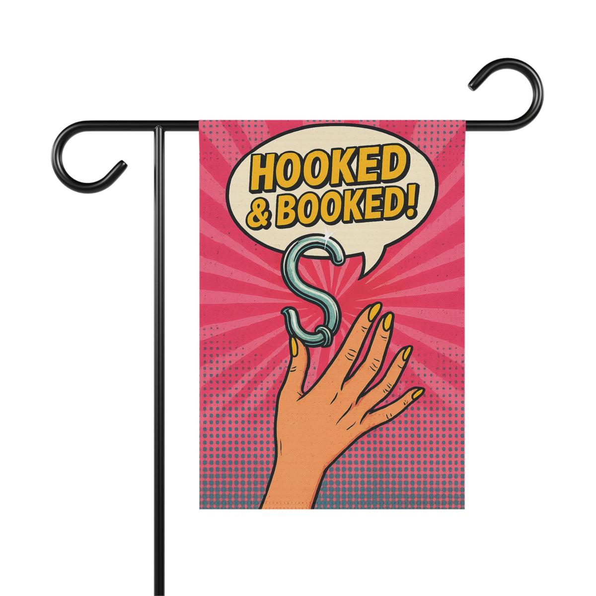 Hooked & Booked Garden Flag - Double-side print - view 3