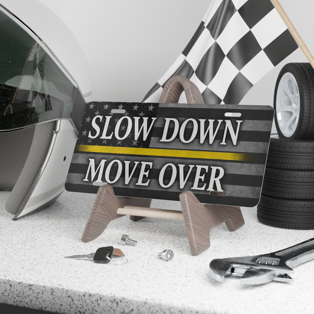 Slow Down Move Over Vanity Plate - view 3