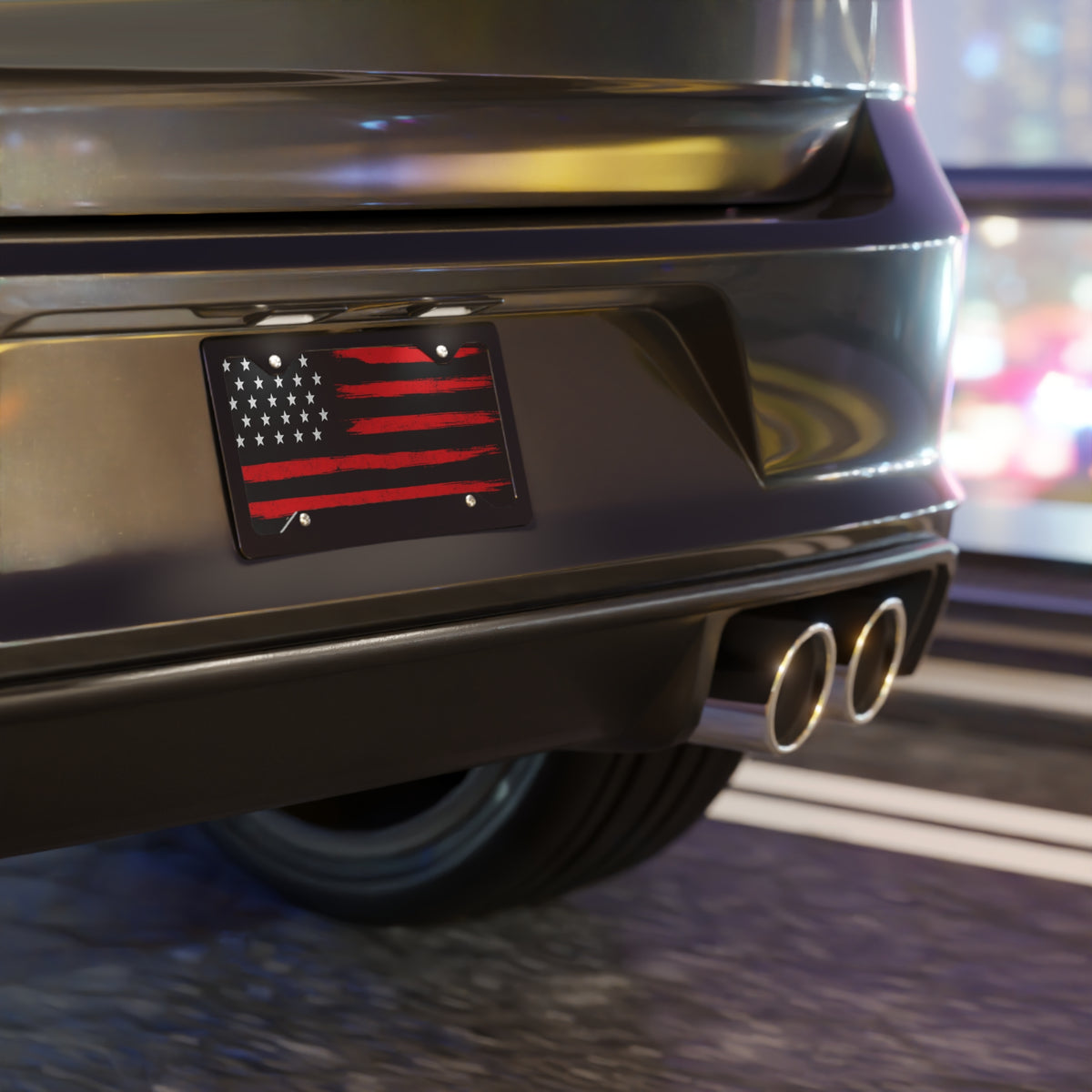 Distressed Thin Red Line Flag Vanity Plate - view 4