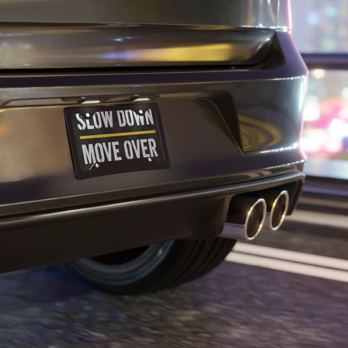 Slow Down Move Over Vanity Plate - view 4