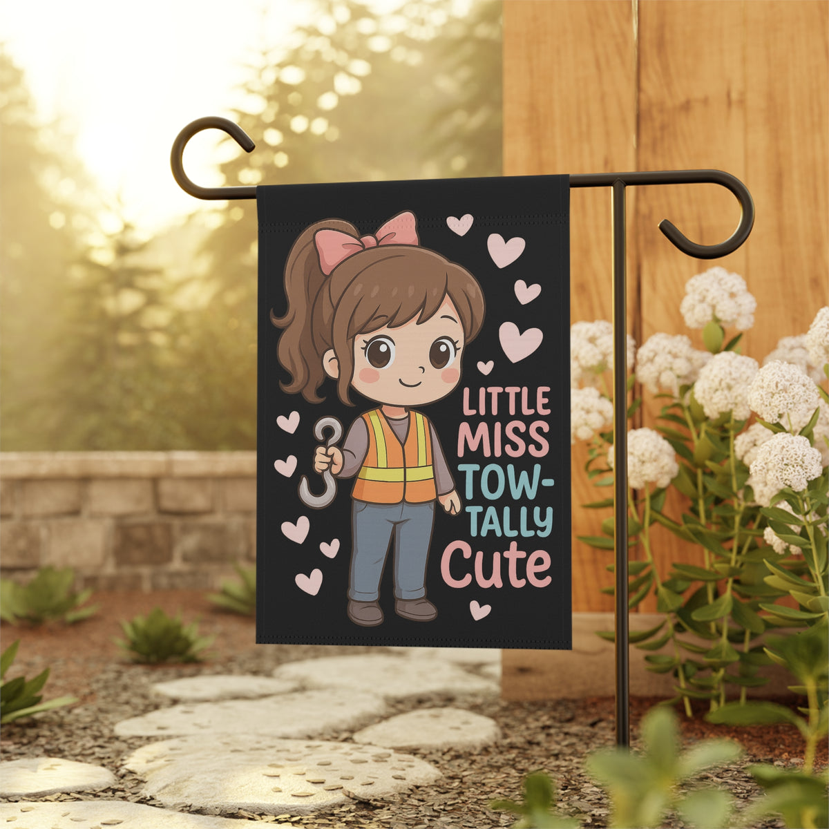 Little Miss Tow-tally Cute Garden Flag - Double-side print