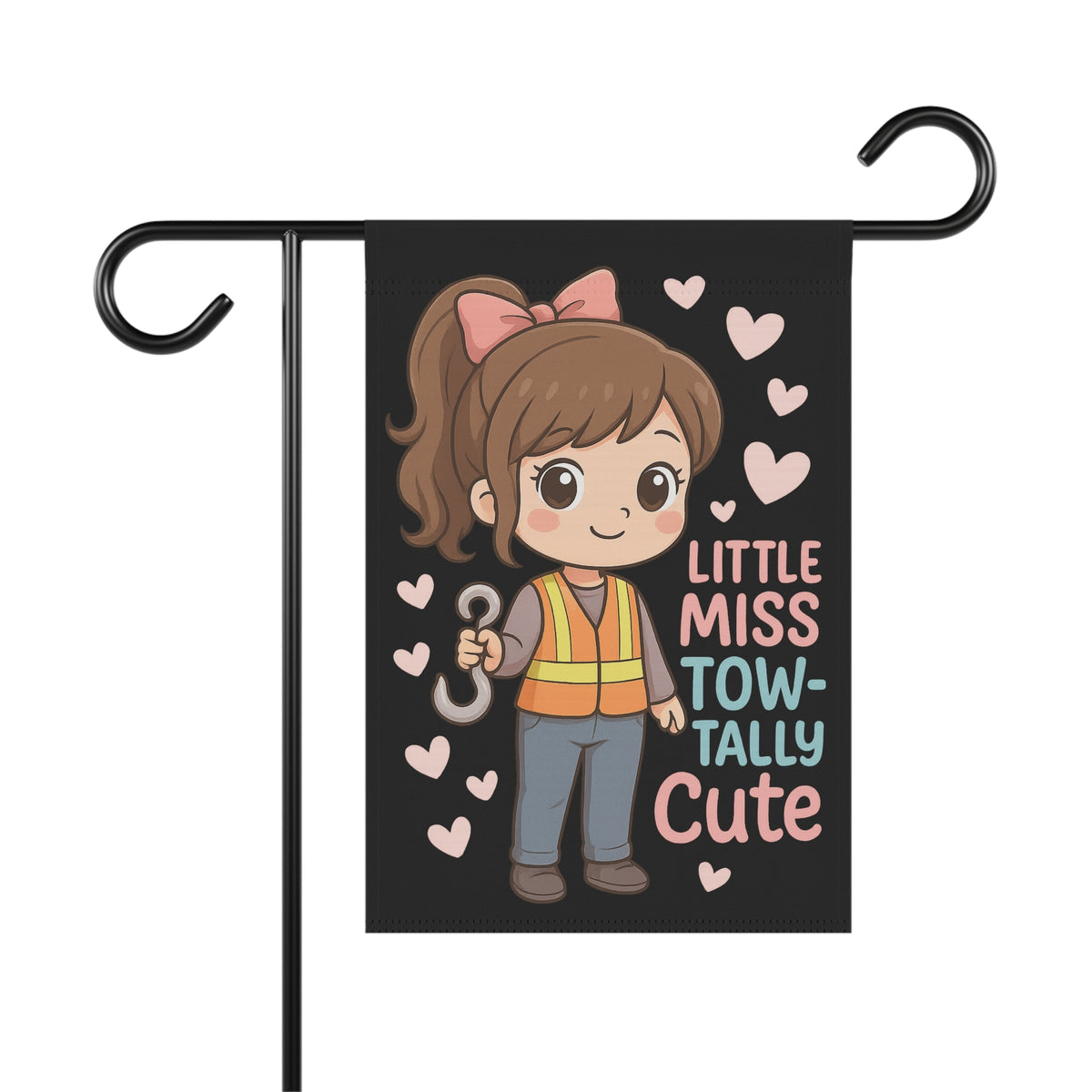 Little Miss Tow-tally Cute Garden Flag - Double-side print - view 3
