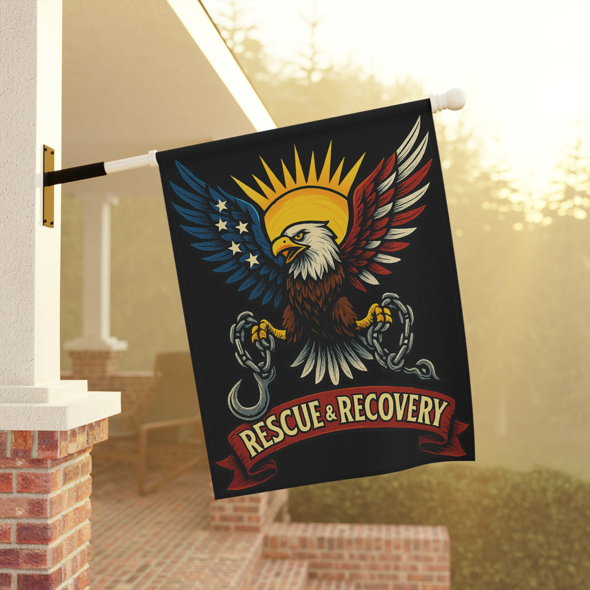 Rescue & Recovery Eagle Garden Flag - Double-side print - view 8
