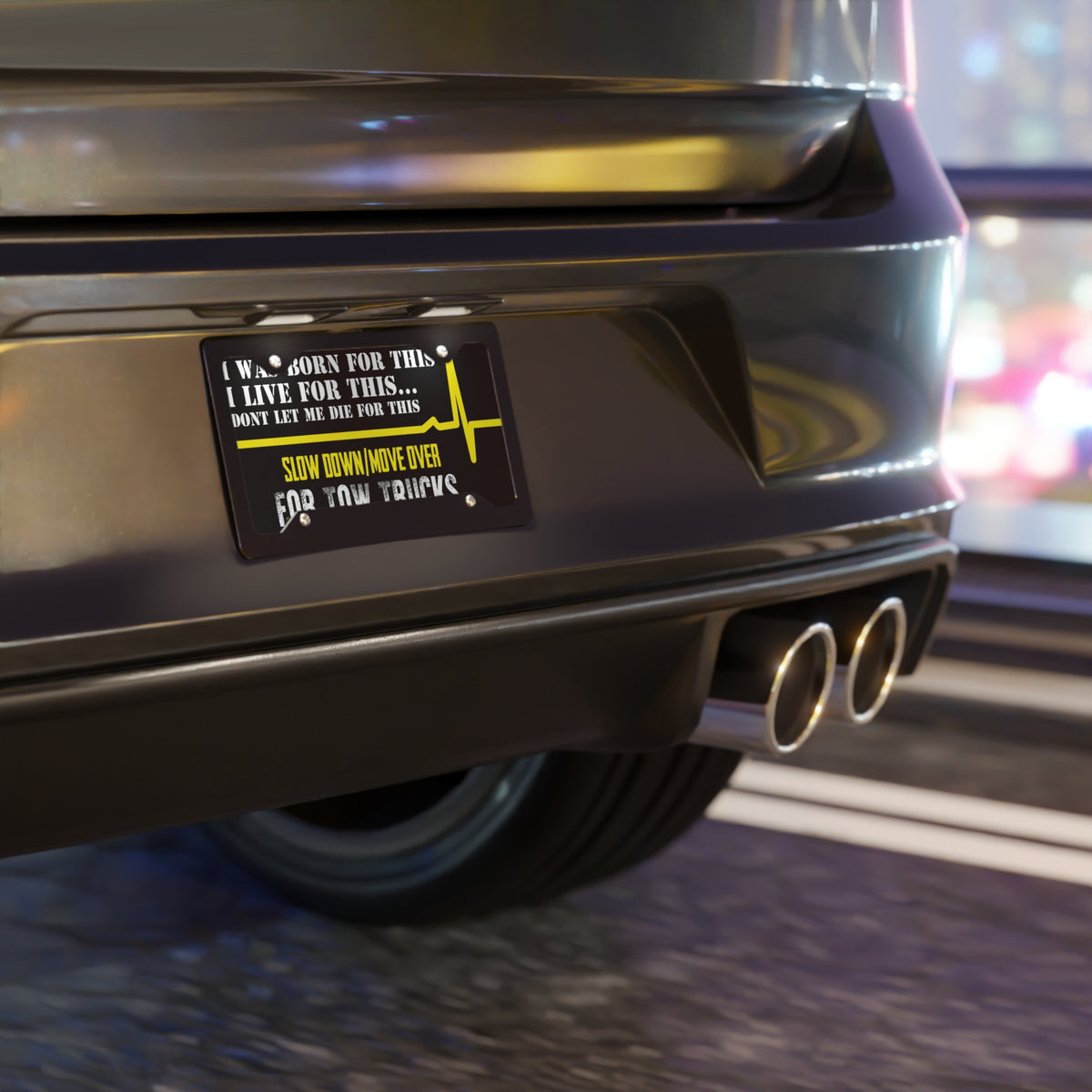 Slow Down Move over For Tow Trucks Vanity Plate - view 4