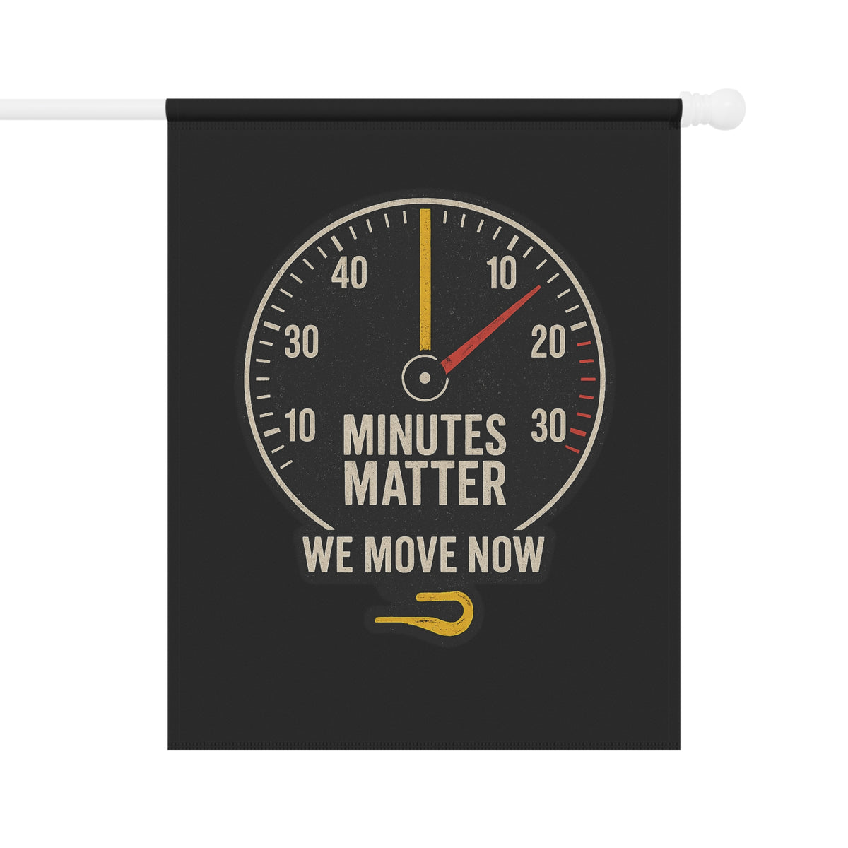 Minutes Matter Garden Flag Tow Truck Thin Yellow Line - Double-side print - view 2