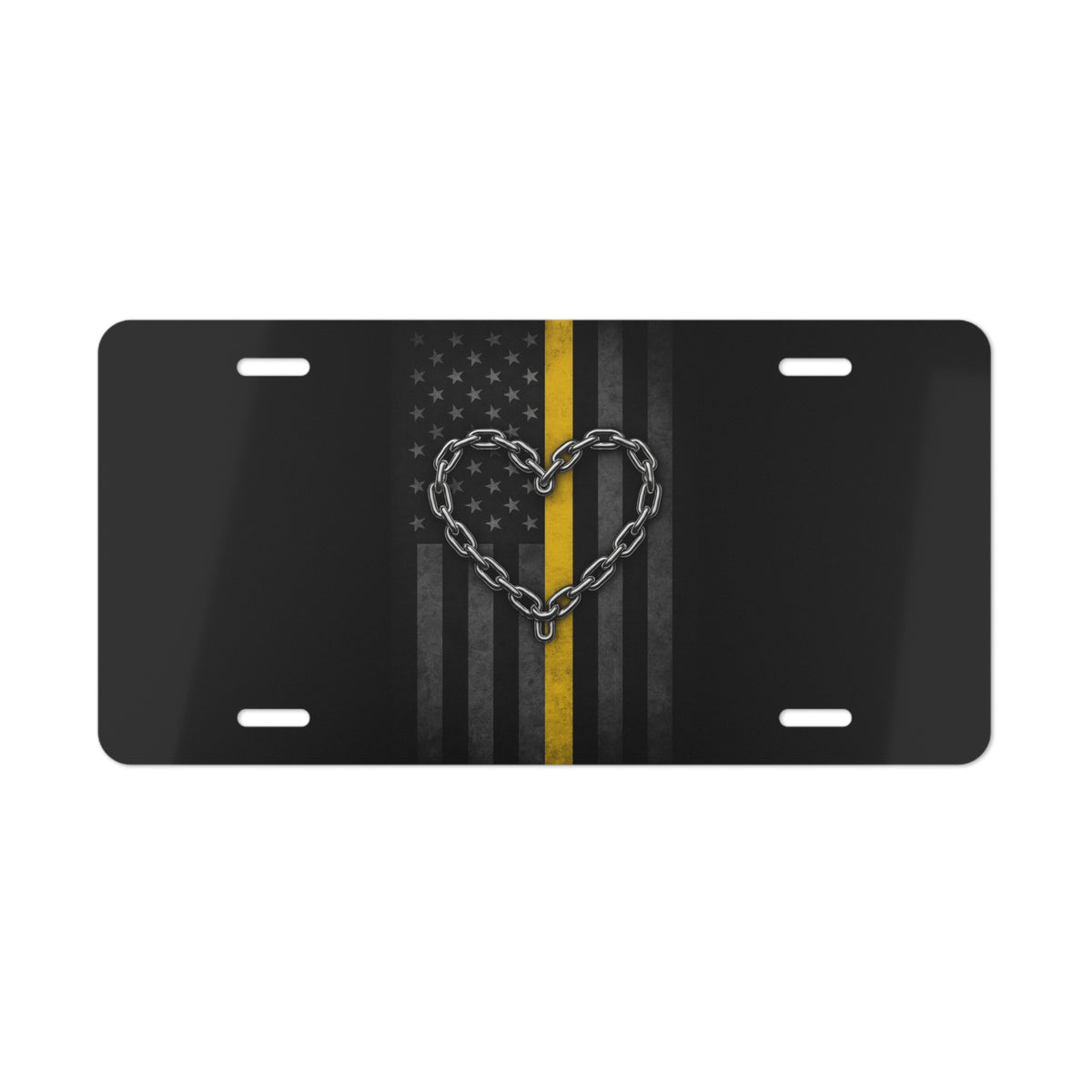 Heart of the Thin Yellow Line License Plate
